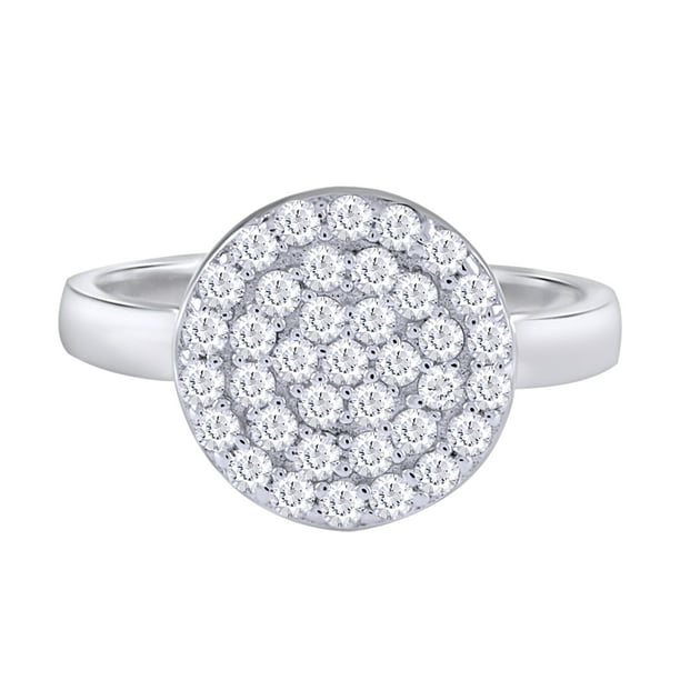 Wishrocks Round Cut White Cubic Zirconia Engagement Ring in 14K Gold Over Sterling Silver 